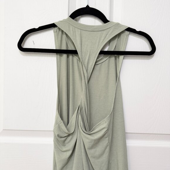 Women Peloton Top Twist Back Tank Top Striped in Light Green Size Large - Picture 3 of 8